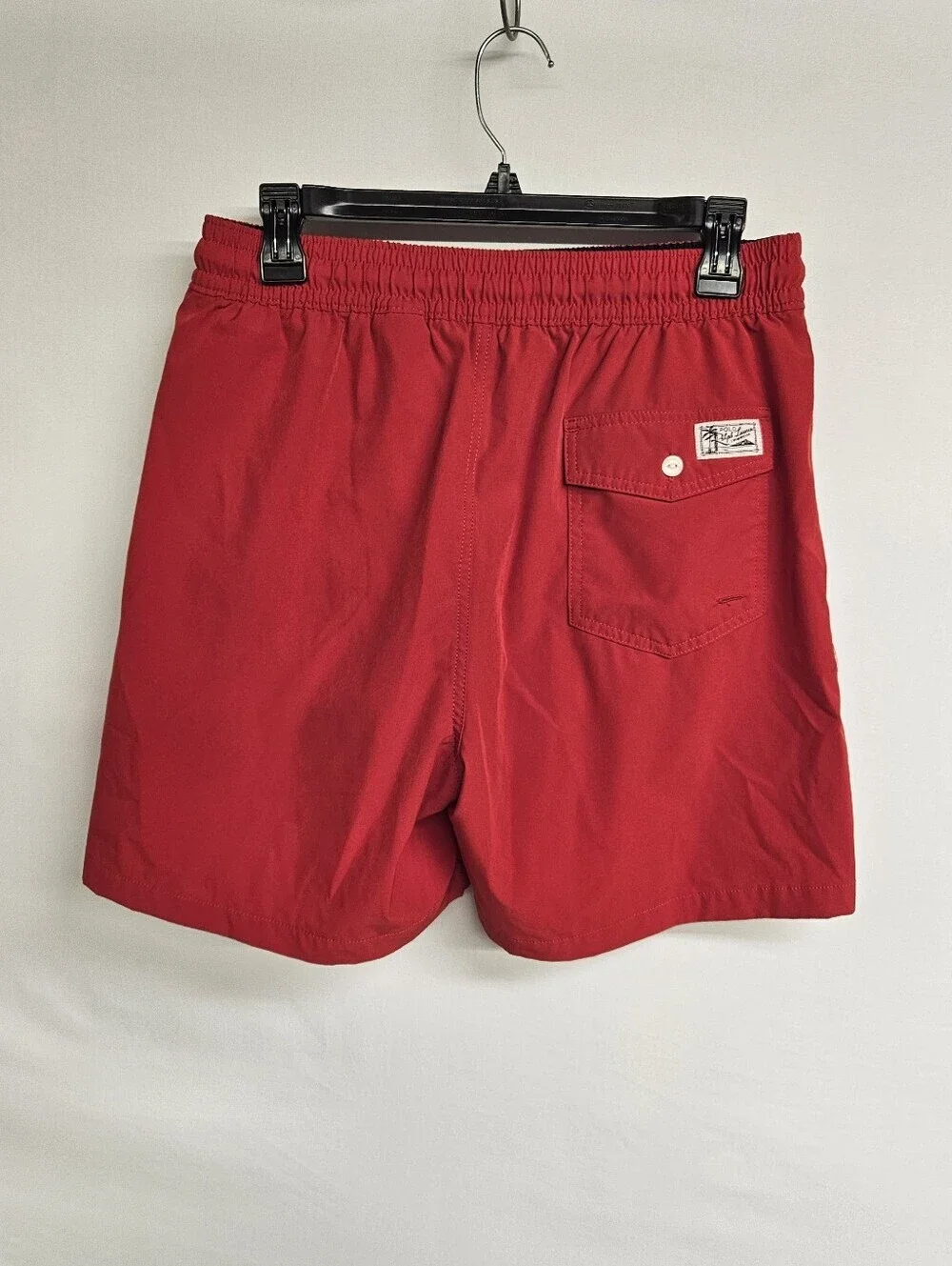 Polo Ralph Lauren Red Lined Swim Shorts Adjustable Waist Mens Size Medium $89